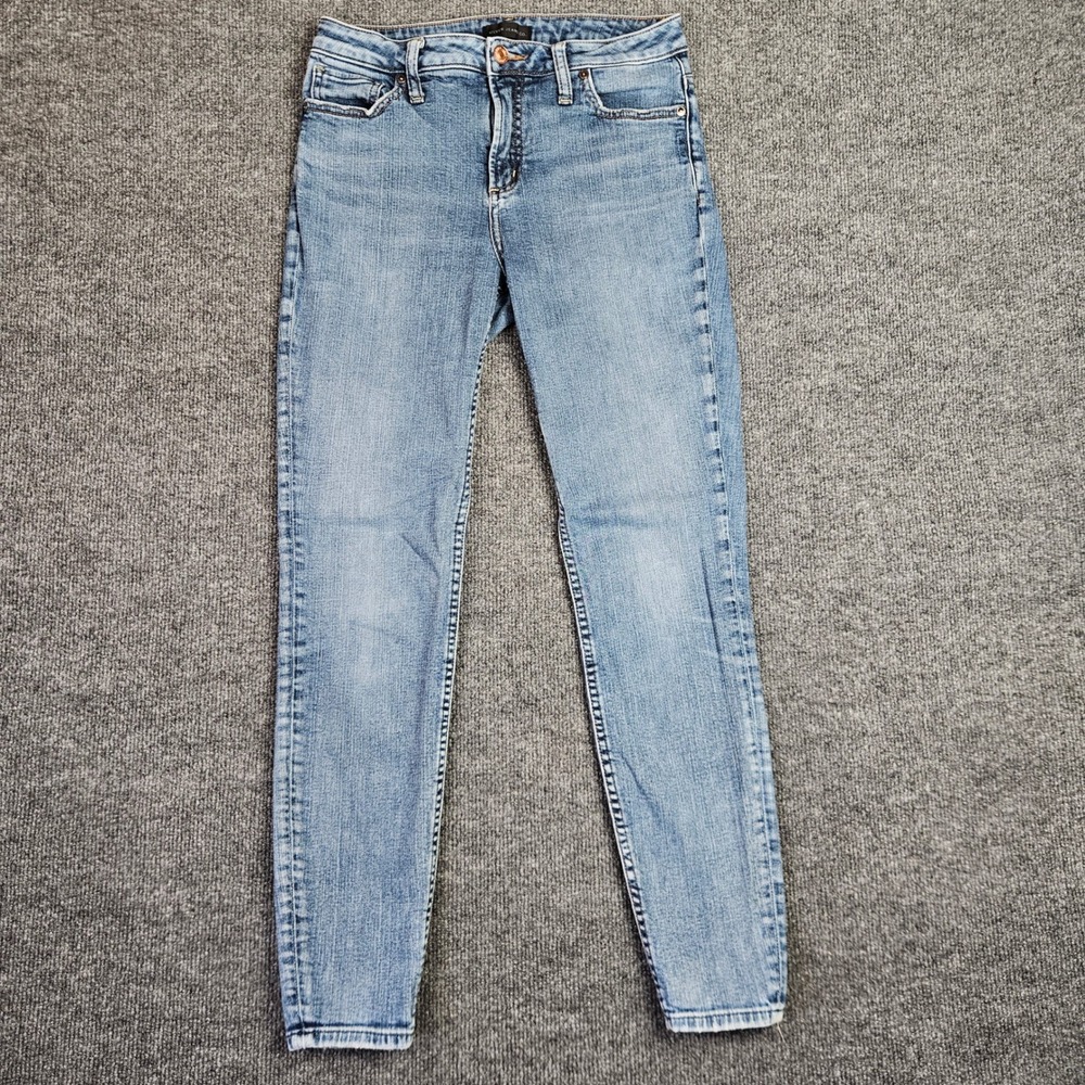 Silver High Note Skinny Jeans Women's 28 Medium Wash Blue Denim Stretch